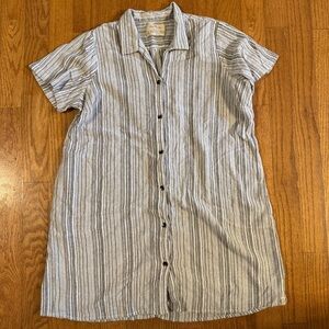 Old Ranch Striped Blue and White Womens Shirt Size XL